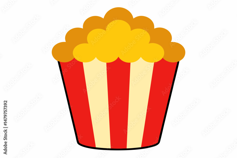 popcorn in a box vector illustration, popcorn box symbol popcorn in a box vector illustration, popcorn box symbol