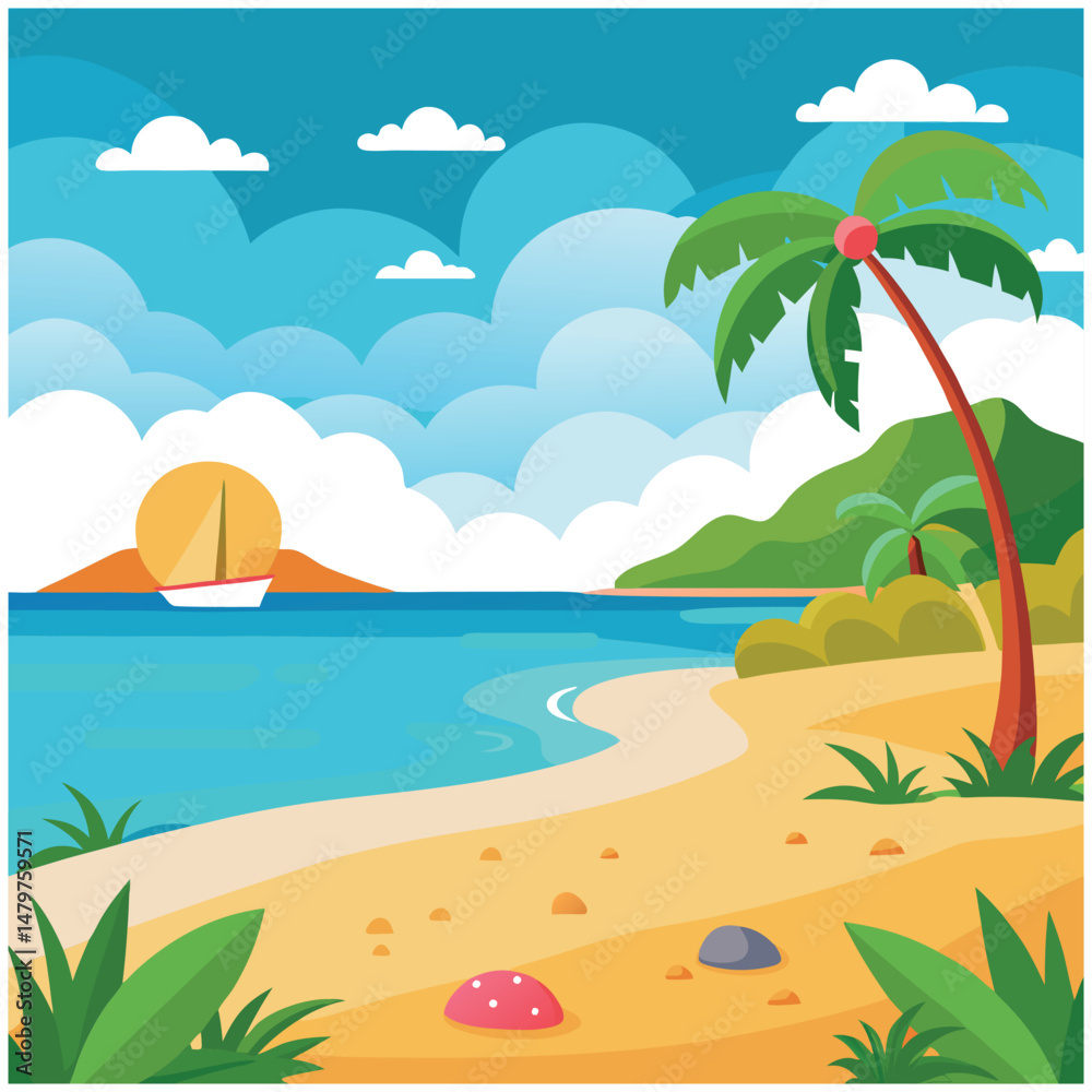 beach tree illustration beach tree illustration