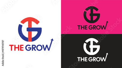 The Grow TG Monogram Logo – Business Growth Symbol with Upward Arrow