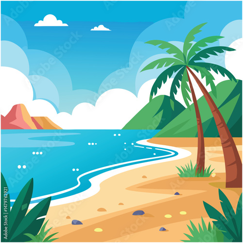 beach tree illustration