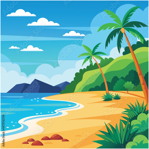 beach tree illustration