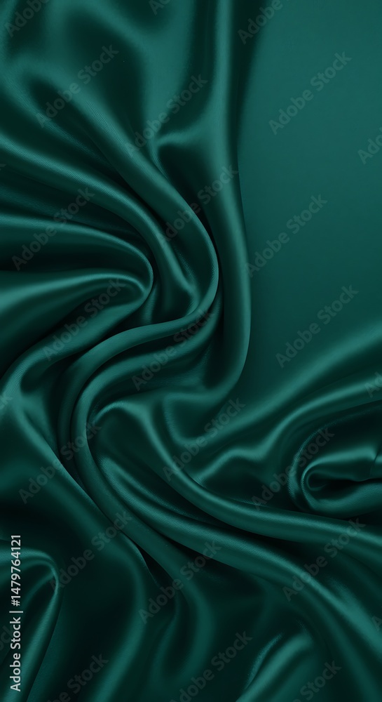Obraz premium Emerald Silk Drape: Luxurious Teal Texture