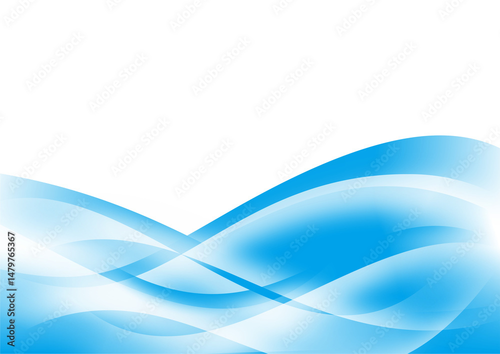 Fototapeta premium MODERN LIGHT BLUE WHITE WAVE ABSTRACT BACKGROUND
