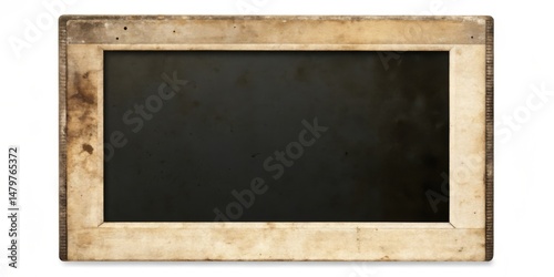 Vintage style black polaroid camera frame with a distressed border on the front and back sides