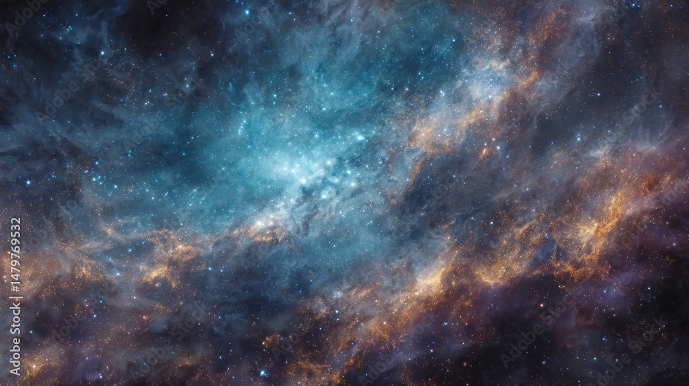 Fototapeta premium Cosmic Nebula: A Celestial Tapestry of Stars and Gas