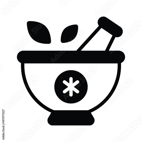 Download our premium glyph icon of herbal medicine