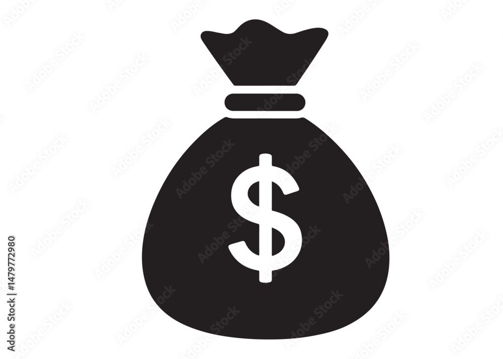 Money Bag logo silhouette vector, money bag logo icon silhouette, money bag icon silhouette vector illustration, black money bag with dollar vector silhouette illustration isolated on white background Money Bag logo silhouette vector, money bag logo icon silhouette, money bag icon silhouette vector illustration, black money bag with dollar vector silhouette illustration isolated on white background