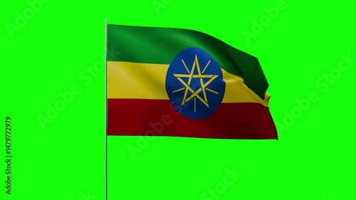 Greenbox Flag Waving on Pole