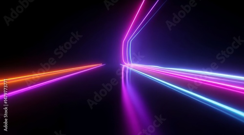 Neon Lights in a Dark Space