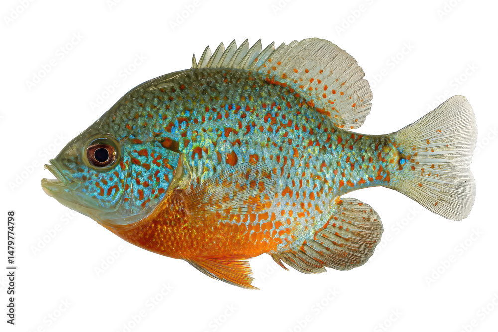 Naklejka premium Vibrant Pumpkinseed Sunfish