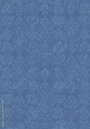 Dusty Blue Damask