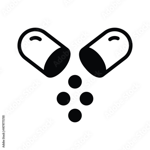 Here is a glyph icon showing open capsule