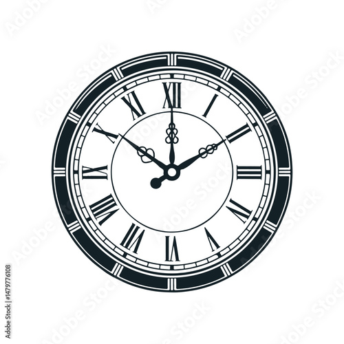 Vintage Roman Numeral Clock Design