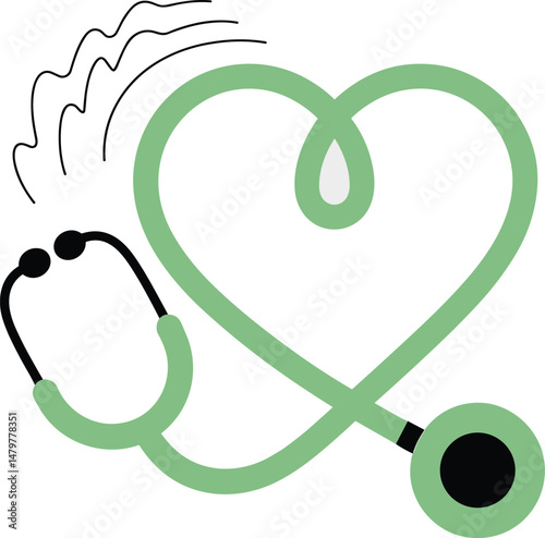 Stethoscope Forming a Heart Shape Medical Healthcare Concept