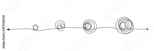 Complex and easy simple way from start to end vector illustration set. Chaos simplifying, problem solving and business solution searching challenge concept. Hand drawn doodle scribble chaos path lines