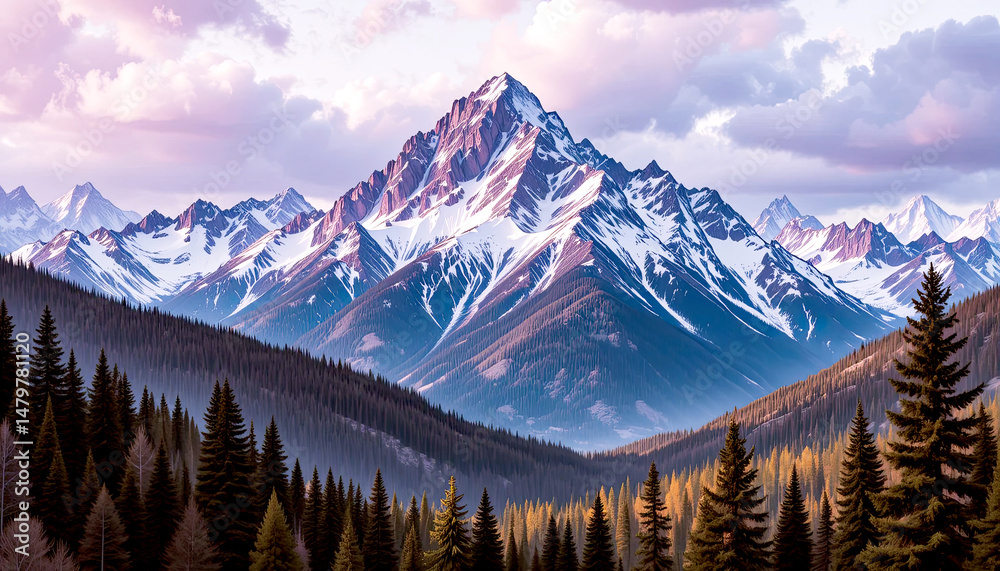 Fototapeta premium sunrise over the mountains