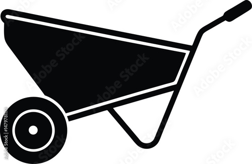 wheelbarrow vector icon.