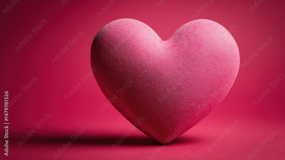 Obraz premium A Pink Heart on a Crimson Background: A Symbol of Love and Valentine's Day