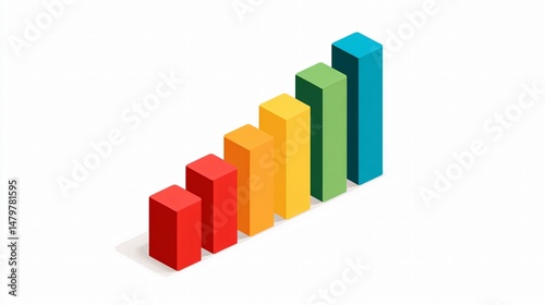 Ascending Growth: This colorful and visually striking isometric chart illustrates a strong upward trend, highlighting the positive momentum and growth of a business, project, or idea. Free Download Ascending Growth: This colorful and visually striking isometric chart illustrates a strong upward trend, highlighting the positive momentum and growth of a business, project, or idea. - GFXLoad