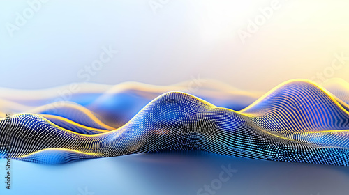 Abstract Digital Landscape With Dotted Waves