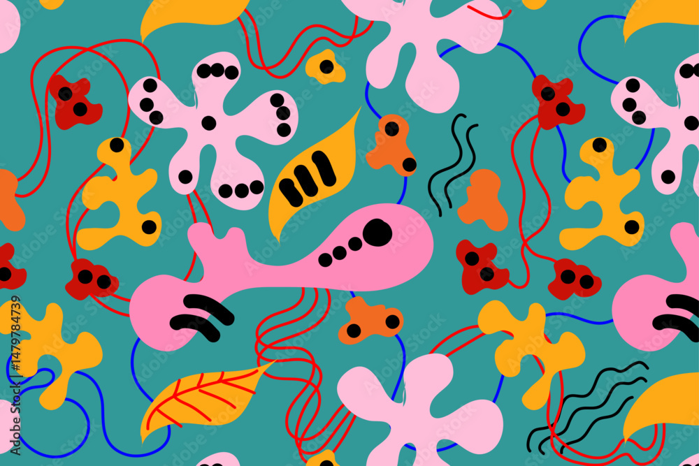 Obraz premium Colorful Abstract Organic Pattern Background