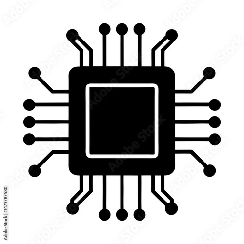 Integrated Circuit (IC) silhouette vector