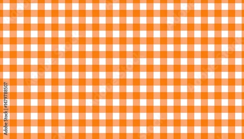Orange and white checkered tablecloth pattern