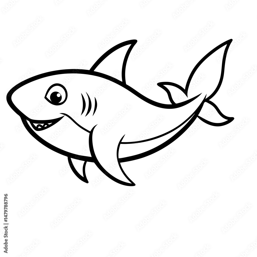 Fototapeta premium Baby Shark Outline Icon