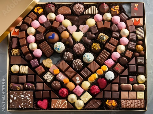 Luxurious World Chocolate Day photo featuring a gourmet chocolate box photo