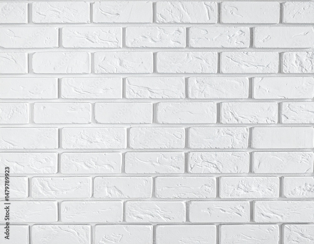 Fototapeta premium White brick background. White brick wall pattern as background, banner design. Pattern of white brick wall for background and textured, seamless white brick wall background