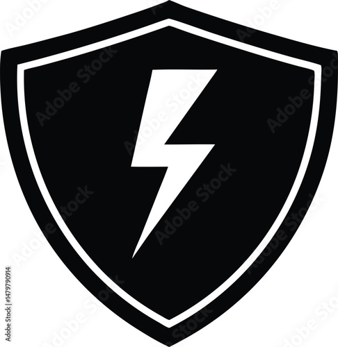 electricial shield vector icon.