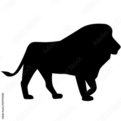 silhouette of a lion vector