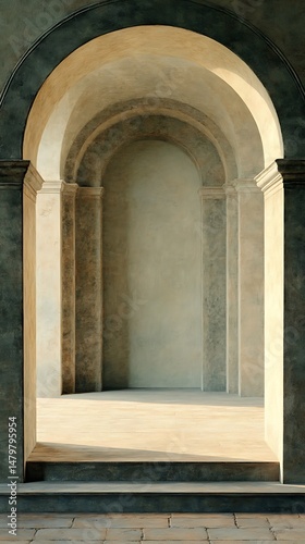 Architectural Serenity  A Series of Arches Create a Tranquil and Ethereal Space