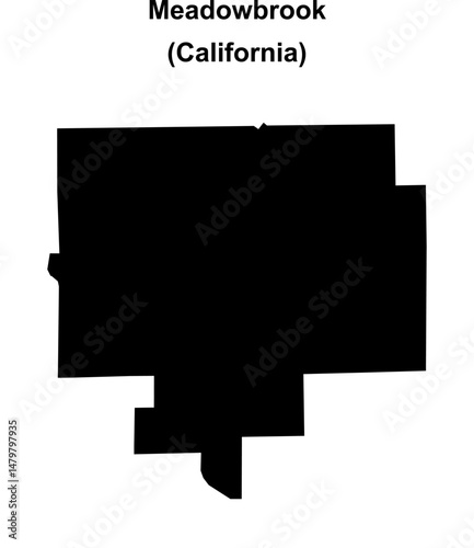 Meadowbrook (California) blank outline map