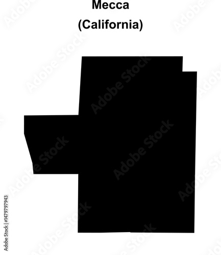 Mecca (California) blank outline map