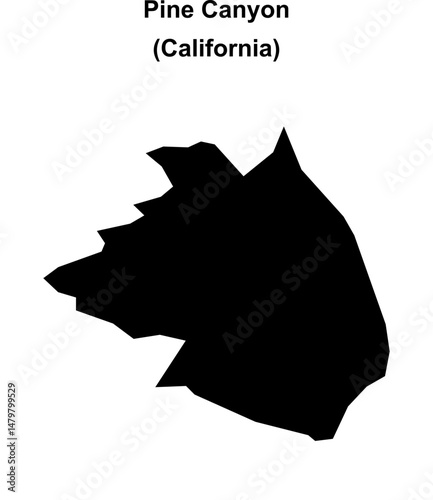 Pine Canyon (California) blank outline map