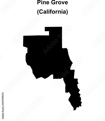 Pine Grove (California) blank outline map