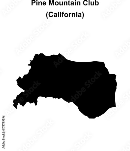 Pine Mountain Club (California) blank outline map