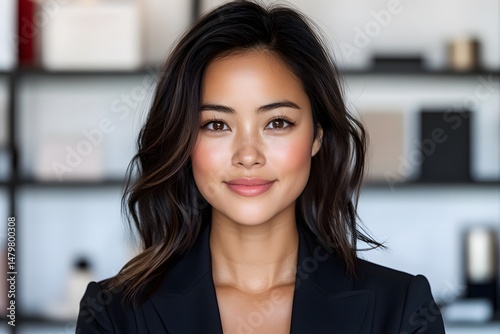 Free Download Portrait of a confident businesswoman in a modern office setting professional environment close-up view for personal branding - GFXLoad