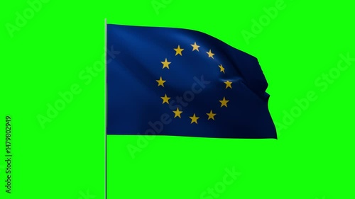 Greenbox Flag Waving on Pole