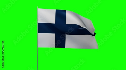 Greenbox Flag Waving on Pole