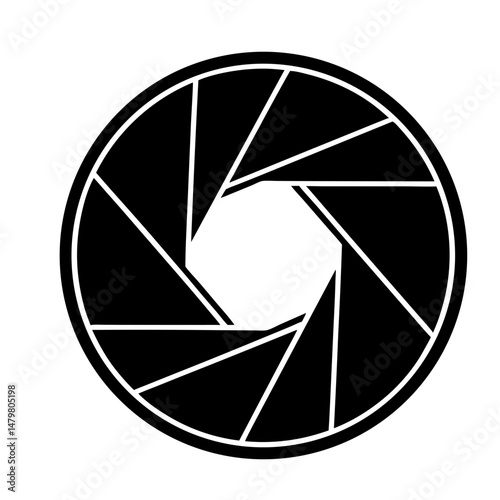 Vector shutter aperture logo photography circle open diaphragm