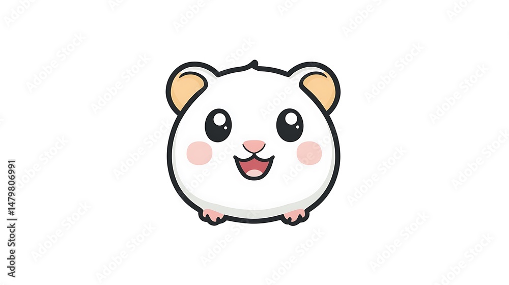 Naklejka premium Hamster Face Logo on White Background | Cute Animal Branding Design