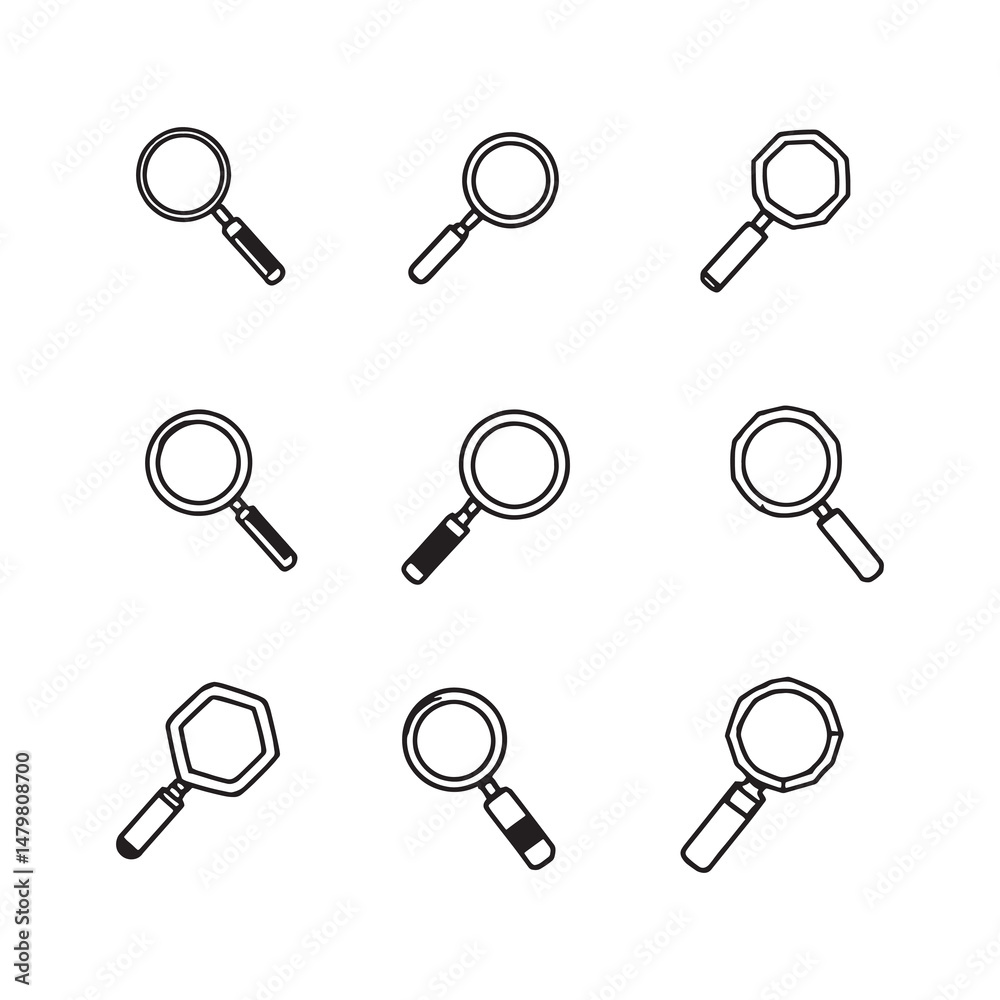 Simple Outline of a Magnifying Glass for Research and Analysis Simple Outline of a Magnifying Glass for Research and Analysis