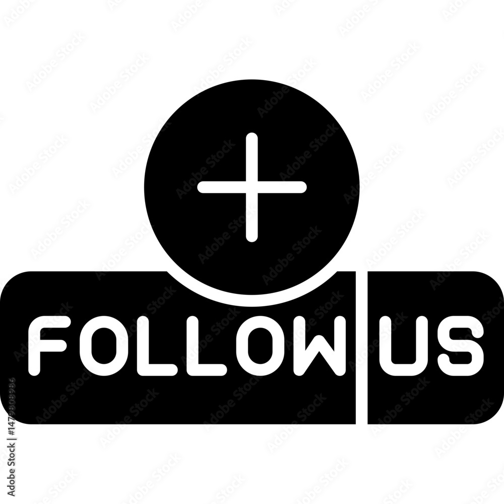 Obraz premium Follow Us Icon Social Media Engagement Button