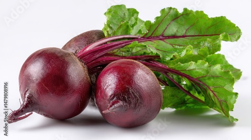 Fresh Beetroots with vibrant green leaves, healthy and delicious vegetable