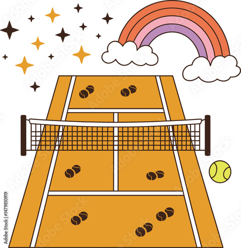 Tennis Illustrator Artwork
