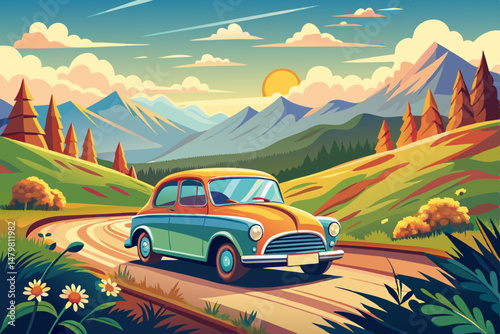 car in the mountains
