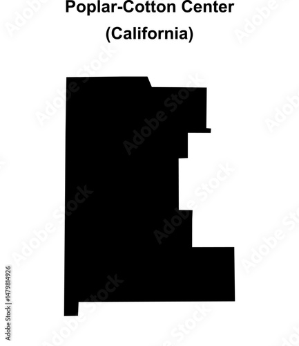 Poplar-Cotton Center (California) blank outline map