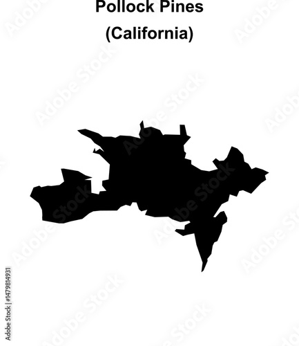 Pollock Pines (California) blank outline map